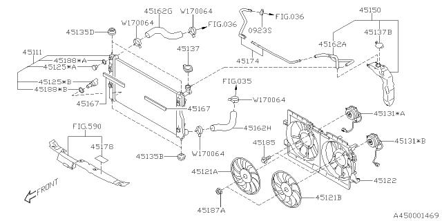 Subaru OEM Radiator Hose-Inlet (45162G) 18-25 Crosstrek - 20D | 45161FL000