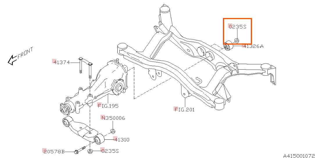Subaru OEM Rear Differential Self Locking Nut Subaru WRX 02-26 / STI 04-21 | 023512000