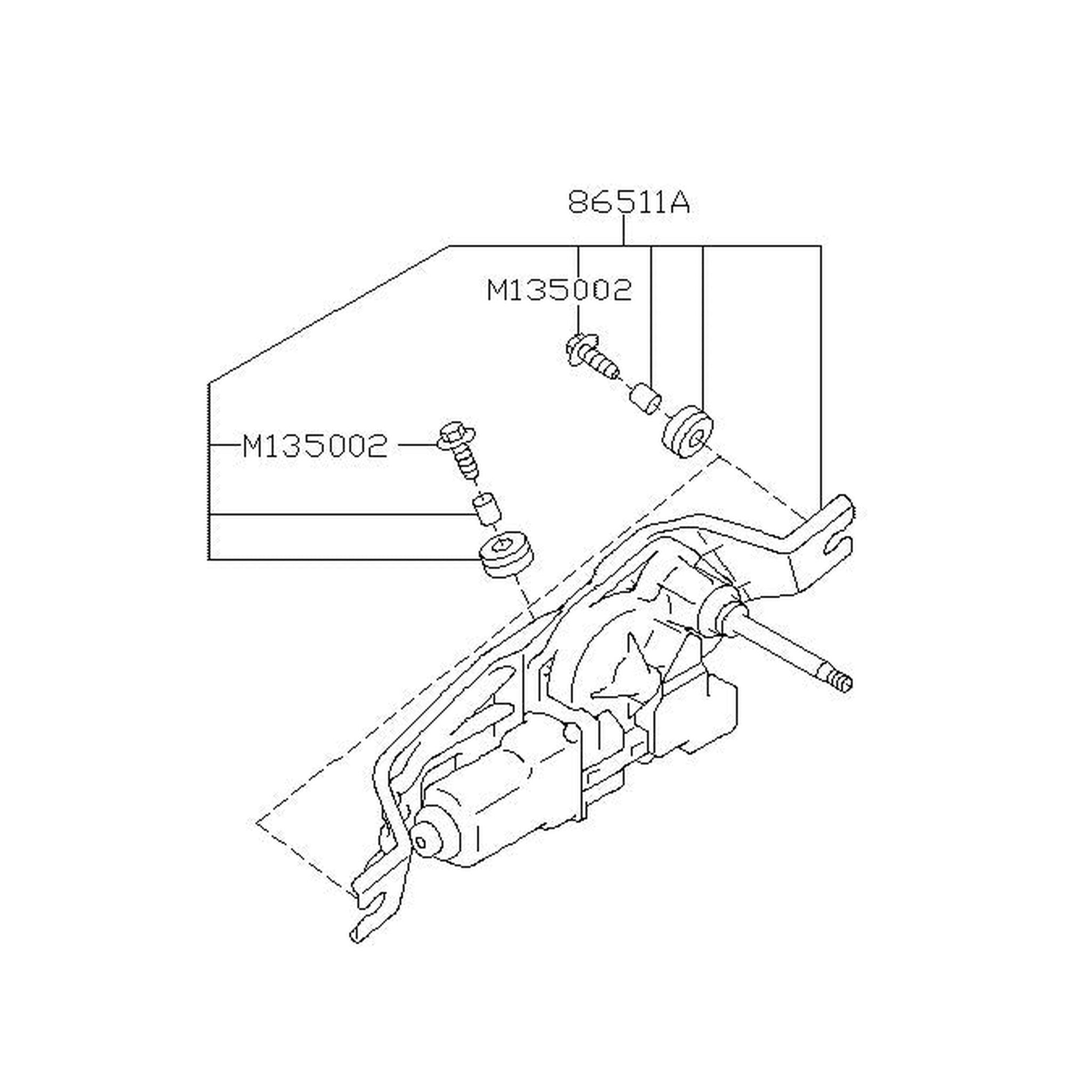 Subaru OEM Rear Glass Wiper Motor and Linkage Subaru STI 2010-2014 Hatchback | 86510FG090