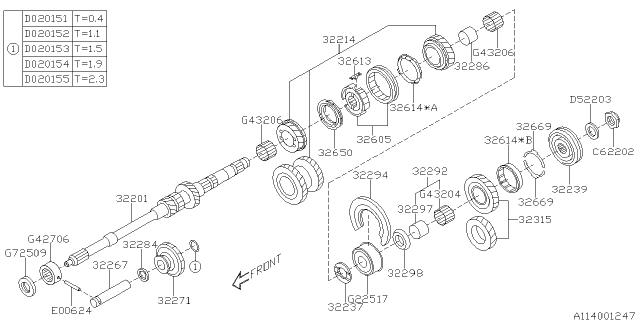 Subaru OEM Reverse Gear Idler WRX 2013-2014 | 32271AA140
