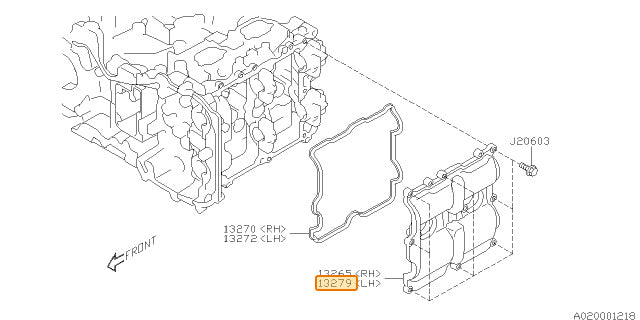 Subaru OEM Rocker Cover - Left BRZ 2015-2020 / Forester XT 2015-2018 / WRX 2015-2021 | 13279AA470