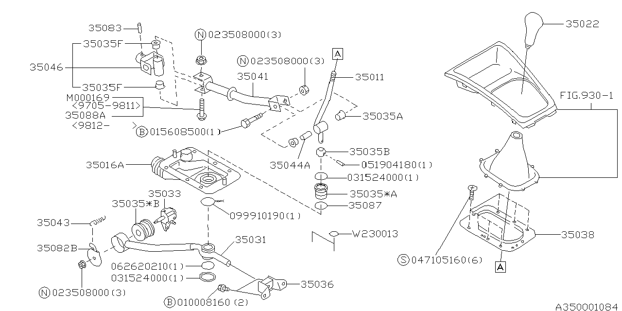 Subaru OEM Shifter U-Joint Bolt | 35045FC000