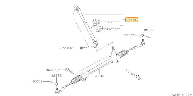 Subaru OEM Steering Shaft Universal Joint BRZ 2013-2020 | 34170CA011