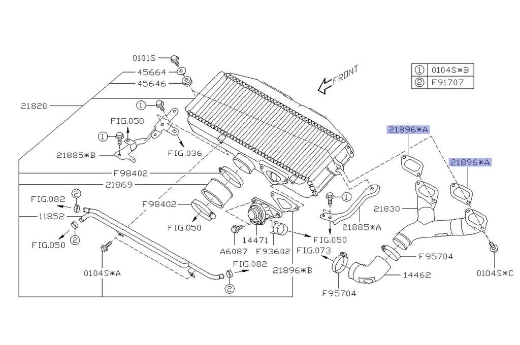 Subaru OEM TMIC to Y-Pipe Gasket Subaru STI 04-21 | 21896AA010