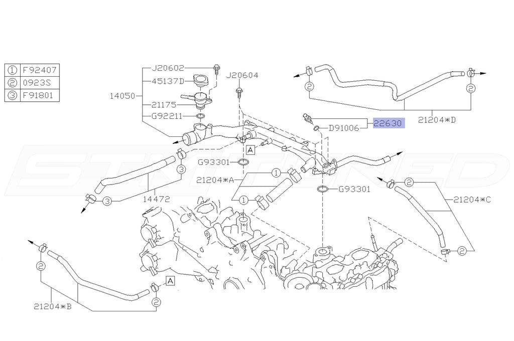 Subaru OEM Temperature Sensor For Engine Coolant WRX 2022-2026 | 22630AA270