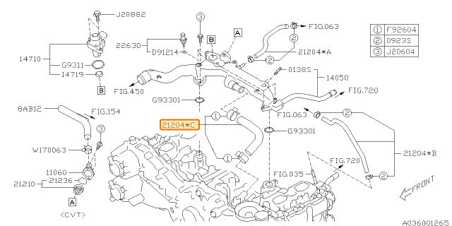 Subaru OEM Throttle Body Coolant Hose (15-21 WRX) | 21204AB281
