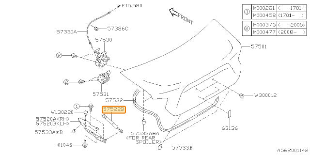 Subaru OEM Trunk Strut BRZ 2013-2016 | 57522CA011