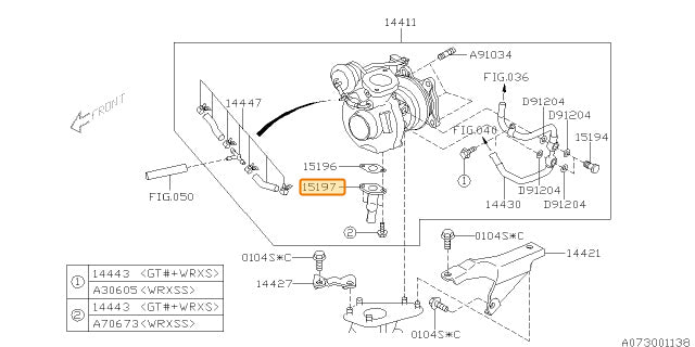 Subaru OEM Turbo Oil Drain Hardpipe Forester XT 2009-2013 / Impreza GT 2009-2010 / WRX 2008-2010 | 15197AA120