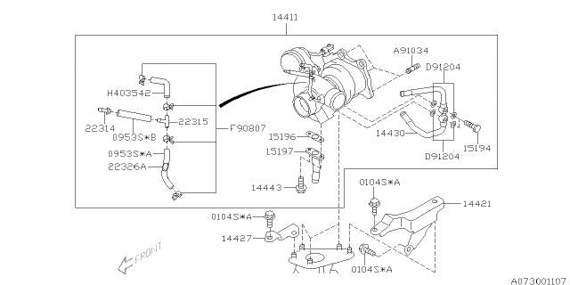 Subaru OEM Turbocharger Oil Outlet Tube 04-21 STI | 15197AA100