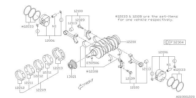 Subaru OEM Type RA Piston - 99.75mm Subaru STI 2018-2021 | 12006AE570