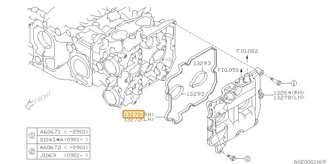 Subaru OEM Valve Cover Gasket - Right | 13270AA240