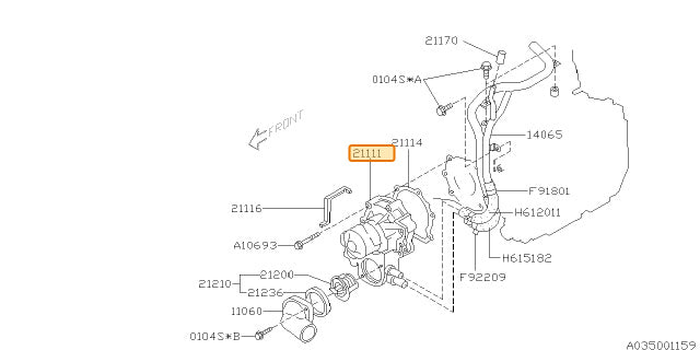 Subaru OEM Water Pump Forester 1998-2005 / Impreza / Outback 1997-2005 | 21111AA007
