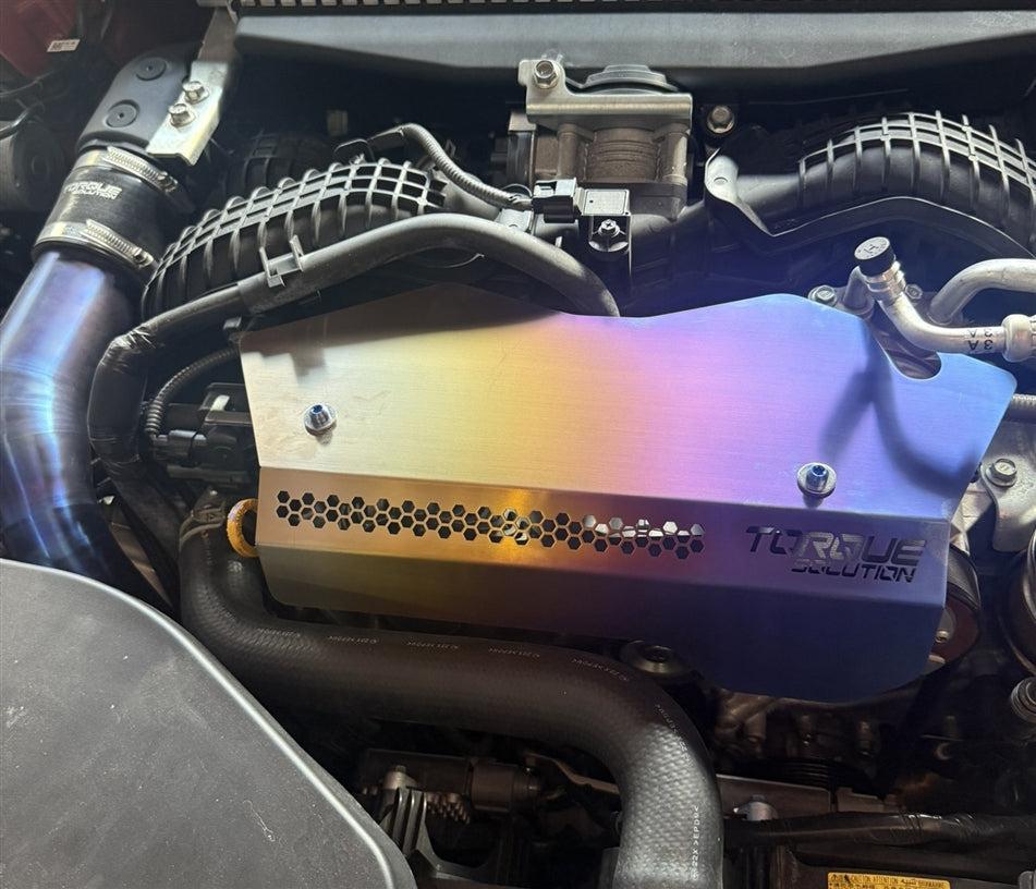 Torque Solution Engine Pulley Cover Titanium Burnt Purple/Blue Subaru WRX 2022-2026 | TS-SU-895