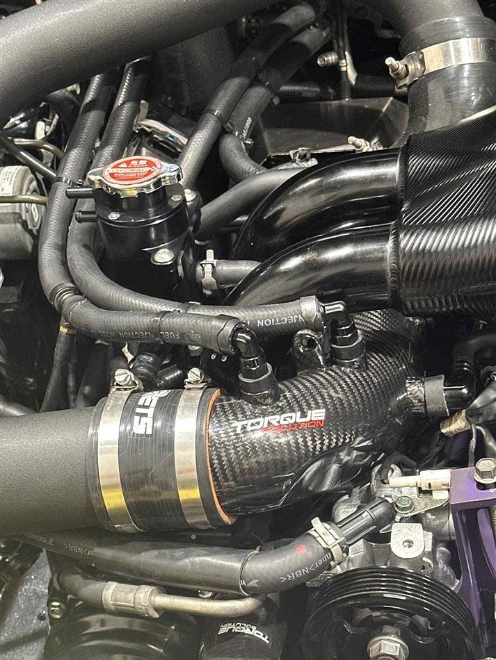 Torque Solution HD Hard Turbo Inlet Carbon Fiber OEM / 2.4" Subaru WRX 02-07 / STI 04-21 | TS-SU-881CF-O