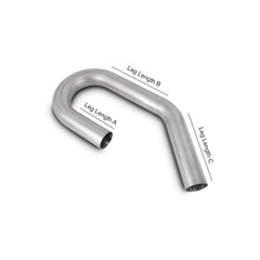 Vibrant U-J Mandrel Bent Tube T304 Stainless Steel 1.5" O.D. U-Bend Centerline Radius - 3" Leg Length A - 5" Leg Length B - 9" Leg Length C - 12" | 2601