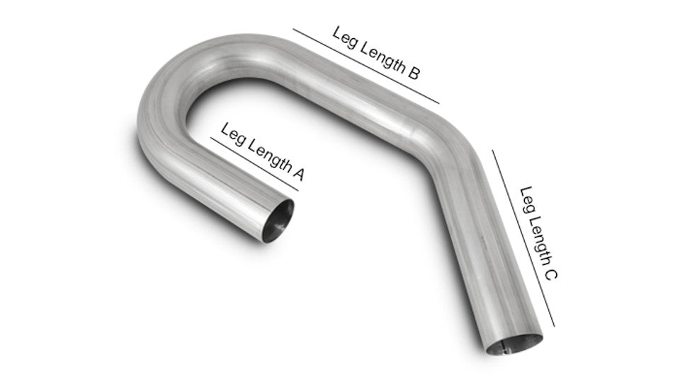 Vibrant U-J Mandrel Bent Tube T304 Stainless Steel 4" O.D. U-Bend Centerline Radius - 6" Leg Length A - 8" Leg Length B - 9" Leg Length C - 13" | 2613