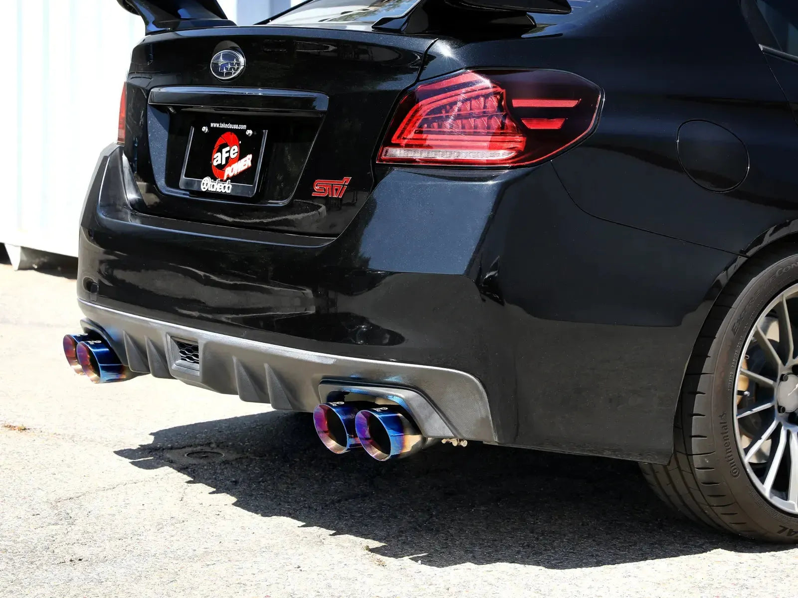 aFe Takeda 3in to 2-1/2in Stnlss Cat Back Exhaust w/ Blue Flame Tip Subaru WRX / STI 2015-2021 | 49-36810-L