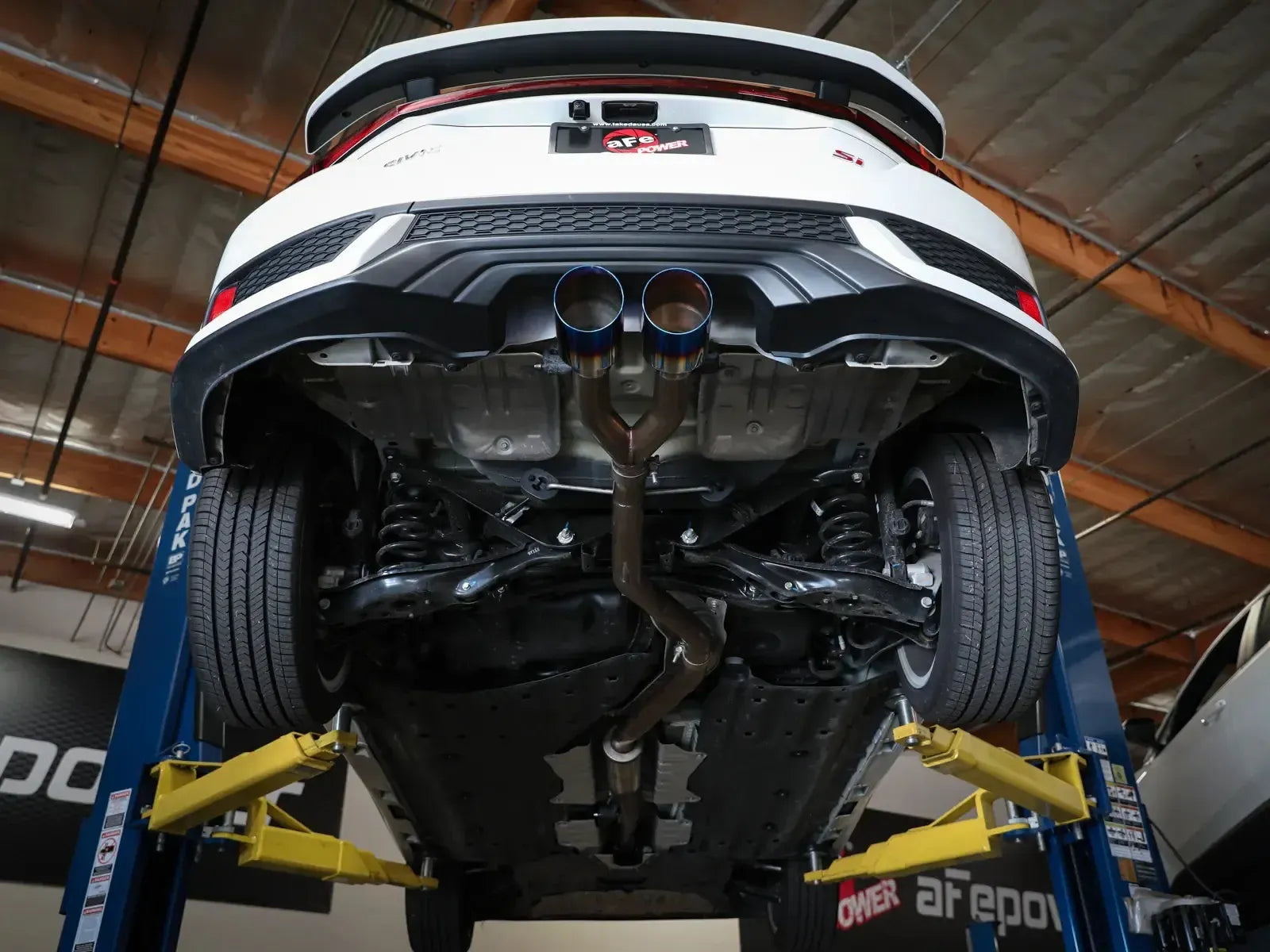 aFe Takeda Cat Back Exhaust w/ Blue Flame Tips Honda Civic Si Coupe 2017-2020 | 49-36620-L