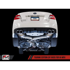 AWE Touring Edition Cat Back Exhaust Diamond Black Quad Tips (102mm) Subaru WRX 2015-2021 | 3015-43102