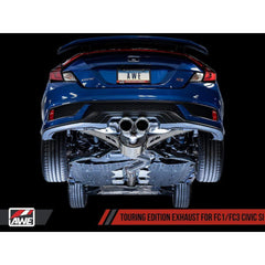 AWE Touring Edition Exhaust w/Front Pipe & Dual Chrome Silver Tips Honda Civic Si 2017-2020 | 3015-32108