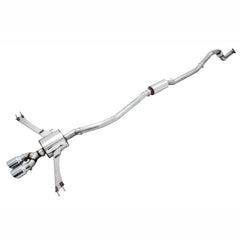 AWE Touring Edition Exhaust w/Front Pipe & Dual Chrome Silver Tips Honda Civic Si 2017-2020 | 3015-32108