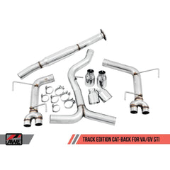 AWE Track Cat Back Exhaust Subaru WRX / STI Sedan 2011-2021 Diamond Black Quad Tips 102mm