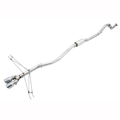 AWE Track Edition Exhaust w/Front Pipe & Triple Chrome Silver Tips Honda Civic Si 2017-2020 | 3020-52008