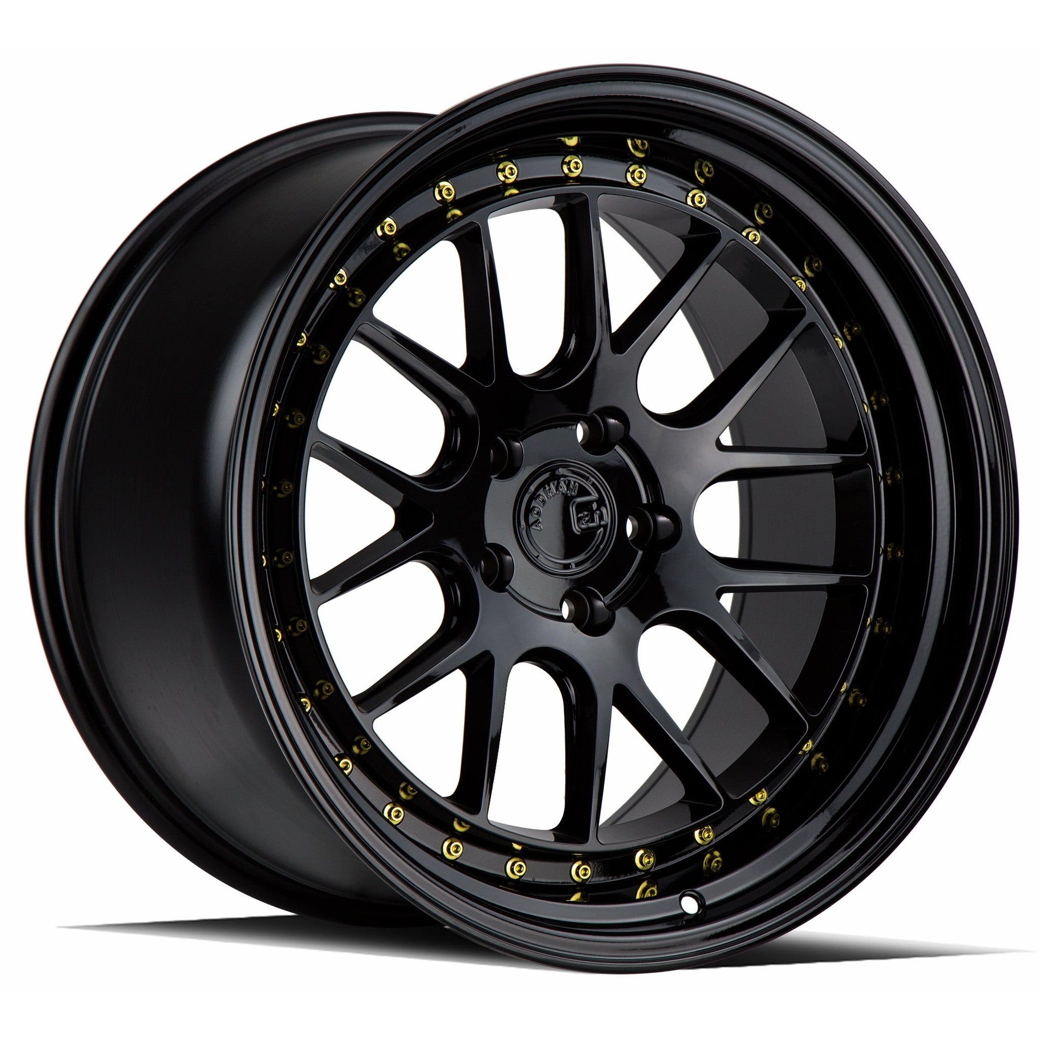 AodHan DS-06 Gloss Black W /Gold Rivets Wheel 19x11 15mm 5x114.3