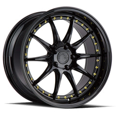 AodHan DS-07 Gloss Black W /Gold Rivets Wheel 18x9.5 15mm 5x114.3