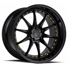 AodHan DS-07 Gloss Black W /Gold Rivets Wheel 19x11 15mm 5x114.3