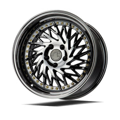 AodHan DS03 Wheel Black Vacuum w/ Gold Rivets 18x9.5 (Passanger Side) 5x114.3 73.1 Bore 30mm