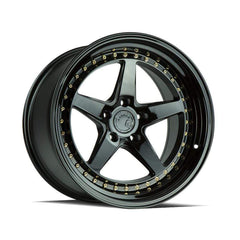 AodHan DS05 Gloss Black W /Gold Rivets Wheel 18x10.5 22mm 5x114.3