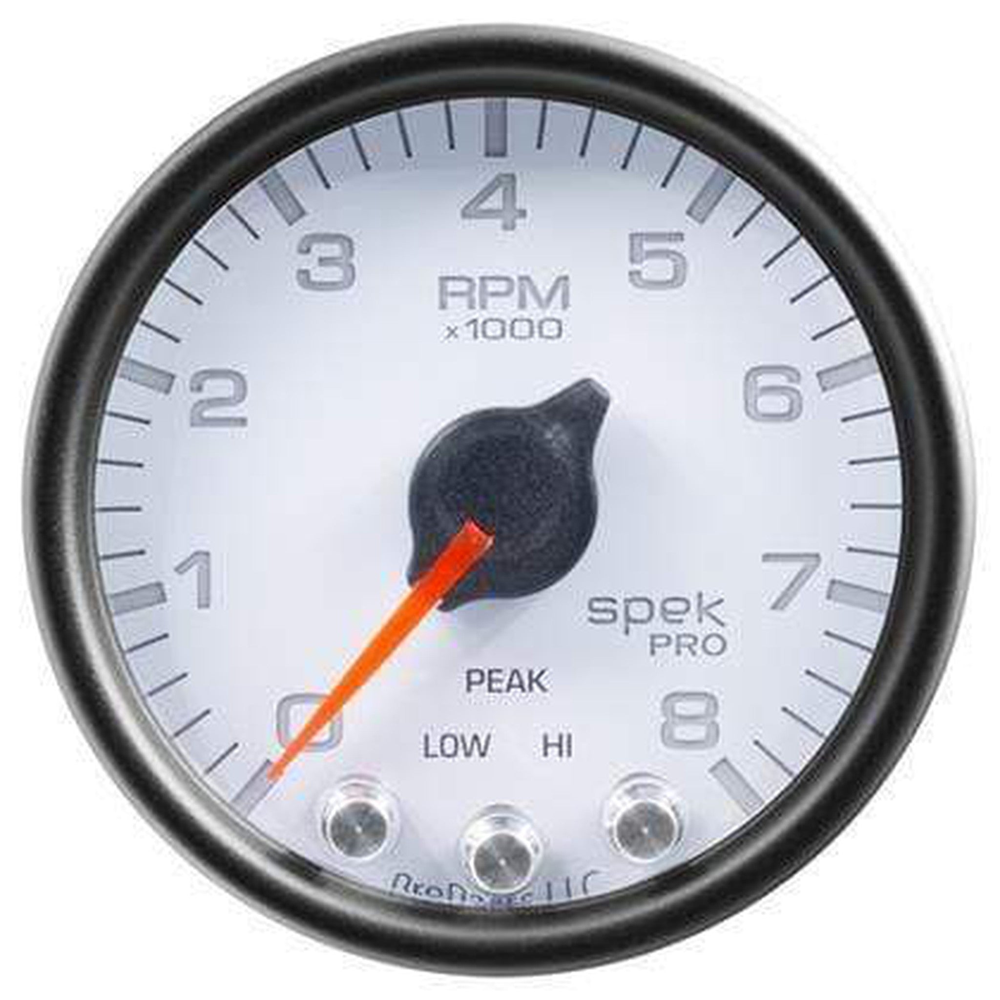 Autometer Tachometer Gauge, 0-8,000 RPM, White Dial, Clear Lens, Black Bezel, 2 1/16"