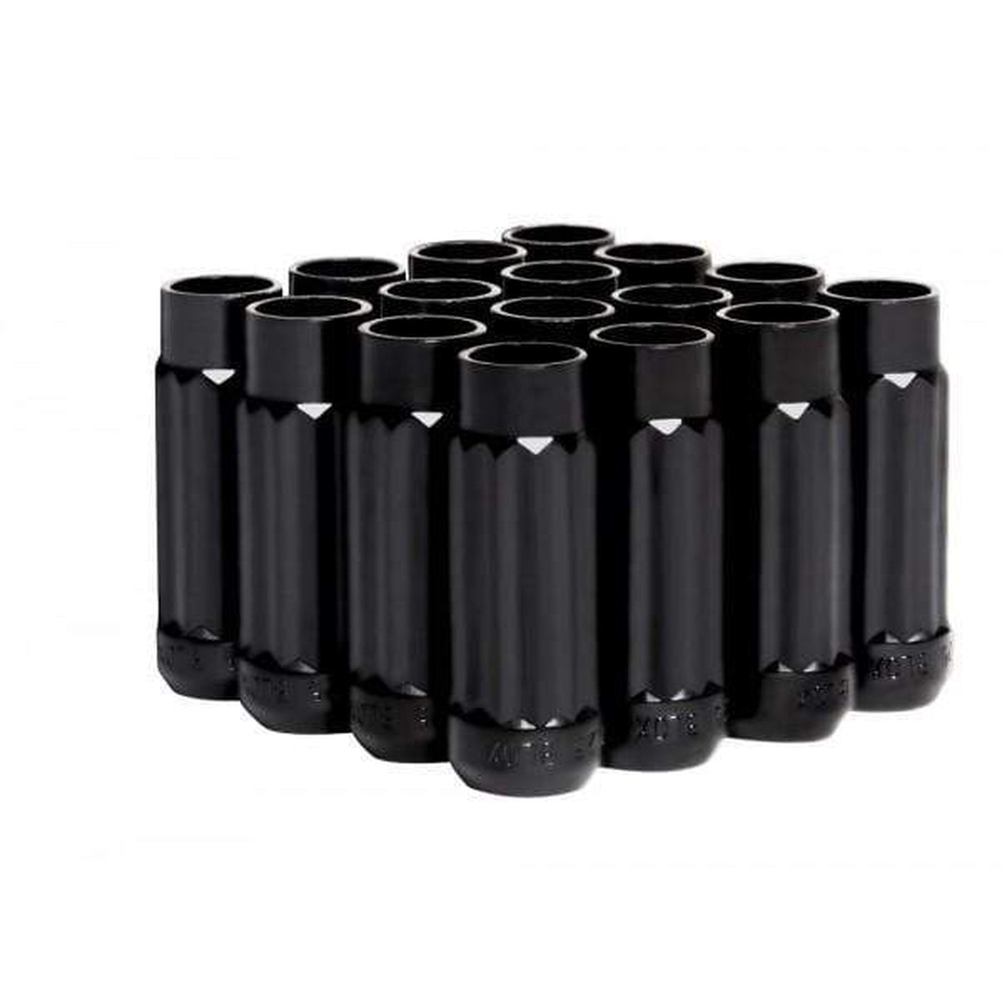 BLOX Racing 12-Sided P17 Tuner Lug Nuts 12x1.5 - Black Steel - Set of 16