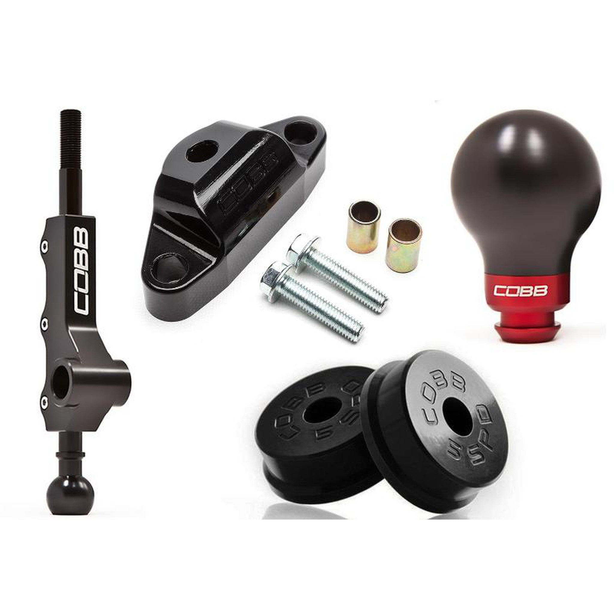 Cobb Black w/ Red Stage 1+ Drivetrain Package w/ Wide Barrel Shifter Subaru WRX 5MT 2002-2007 | 212X01P-RD