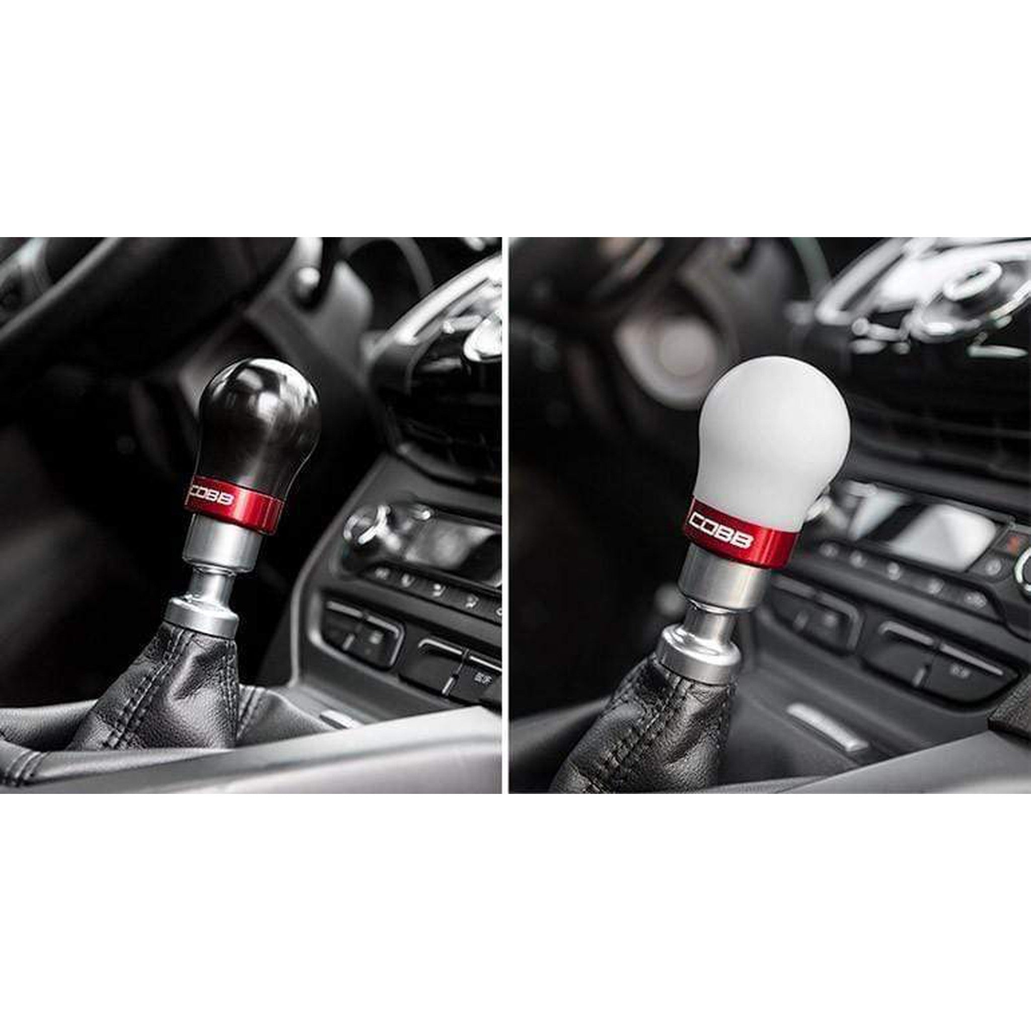 Cobb Tuning Shift Knob White w/ Black Ford Focus ST 13-18 / Fiesta ST 14-19 / Focus RS 16-18 | 291350-W-BK