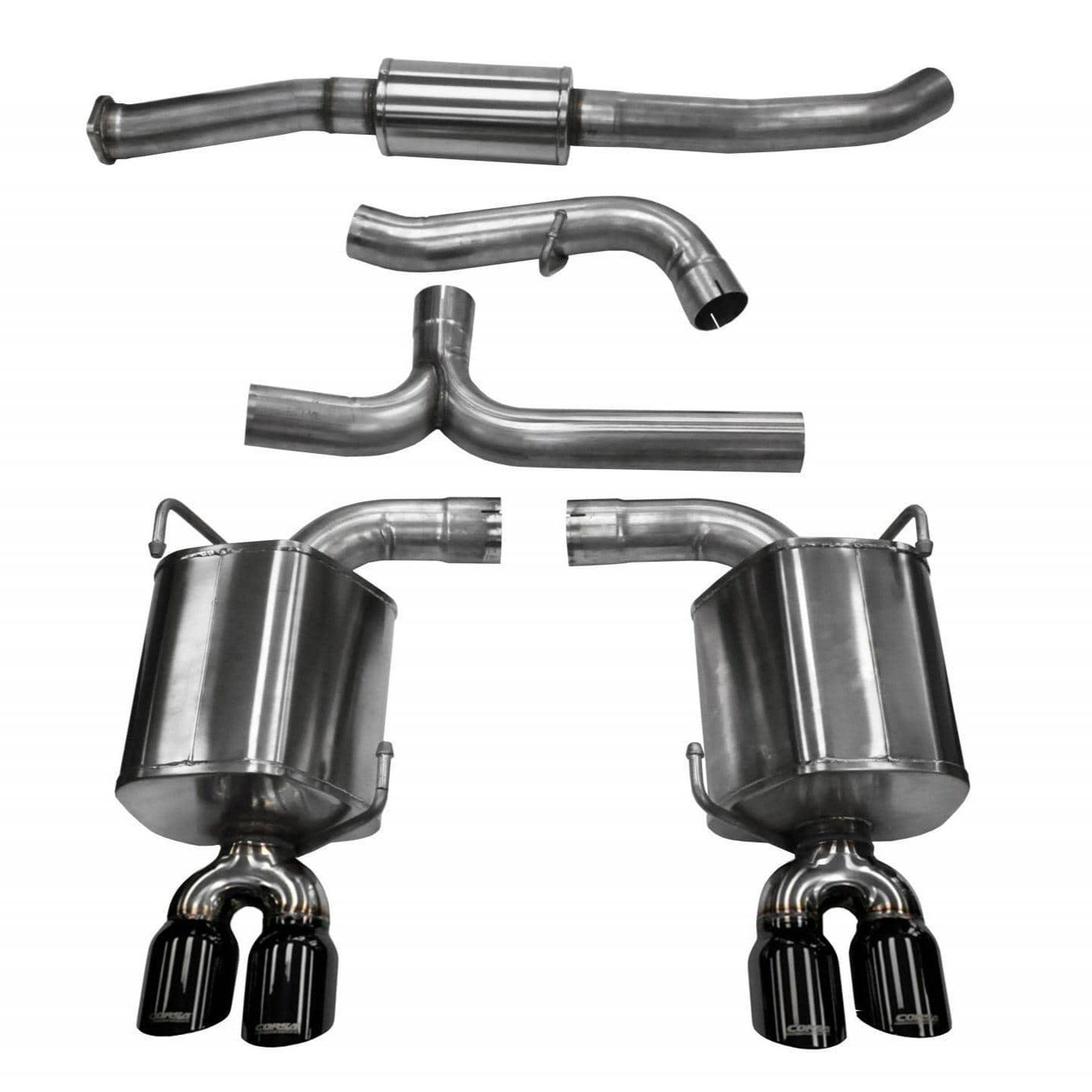 Corsa Black Sport Cat Back Exhaust Subaru STI 2011-2014 / WRX 2008-2014 Sedan Manual | 14863BLK