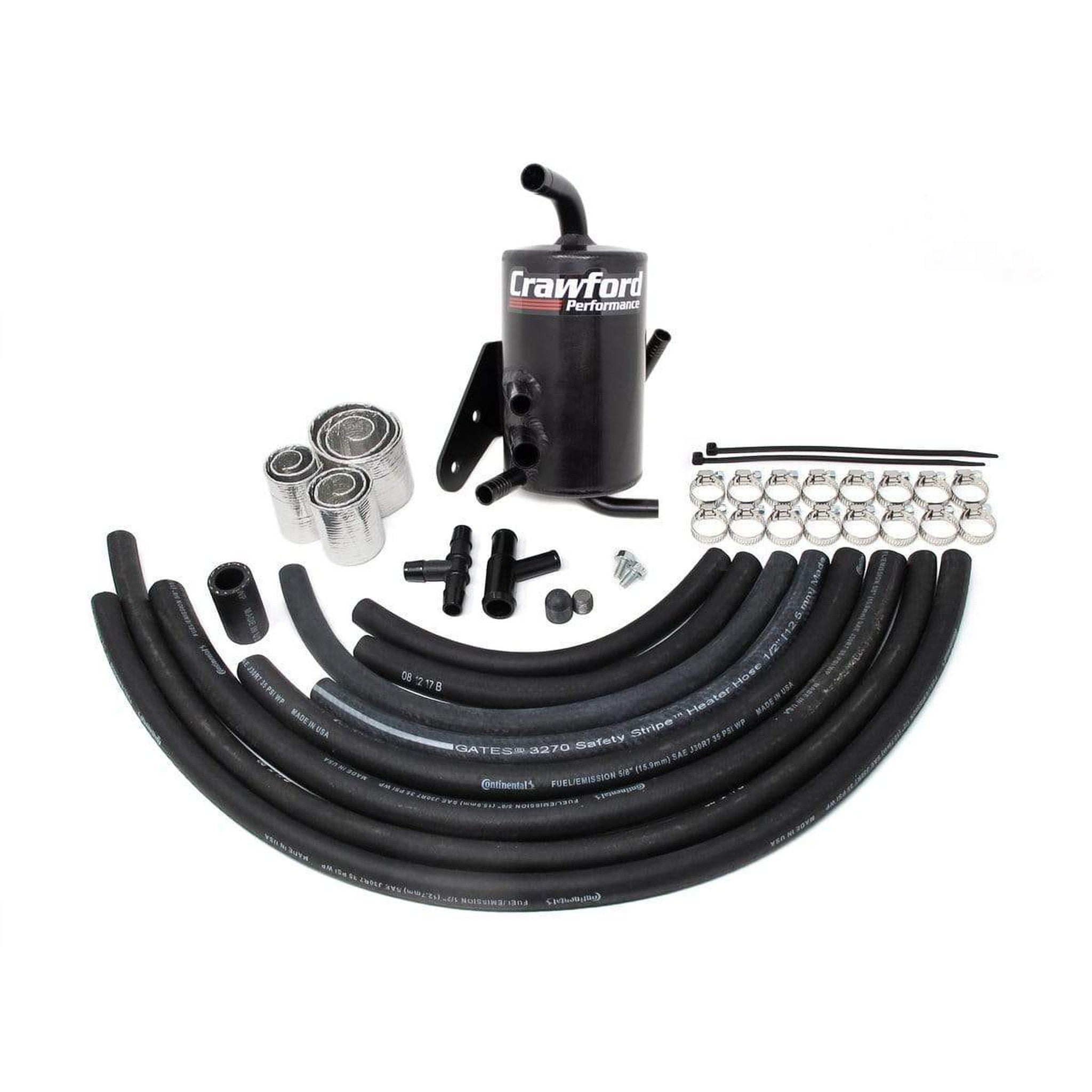 Crawford Air Oil Separator Kit - Single Chamber (V2): 08-14 WRX, 08+ STI, 05-09 LGT, 07-09 OXT, 07-13 FXT with Stock Location Turbo
