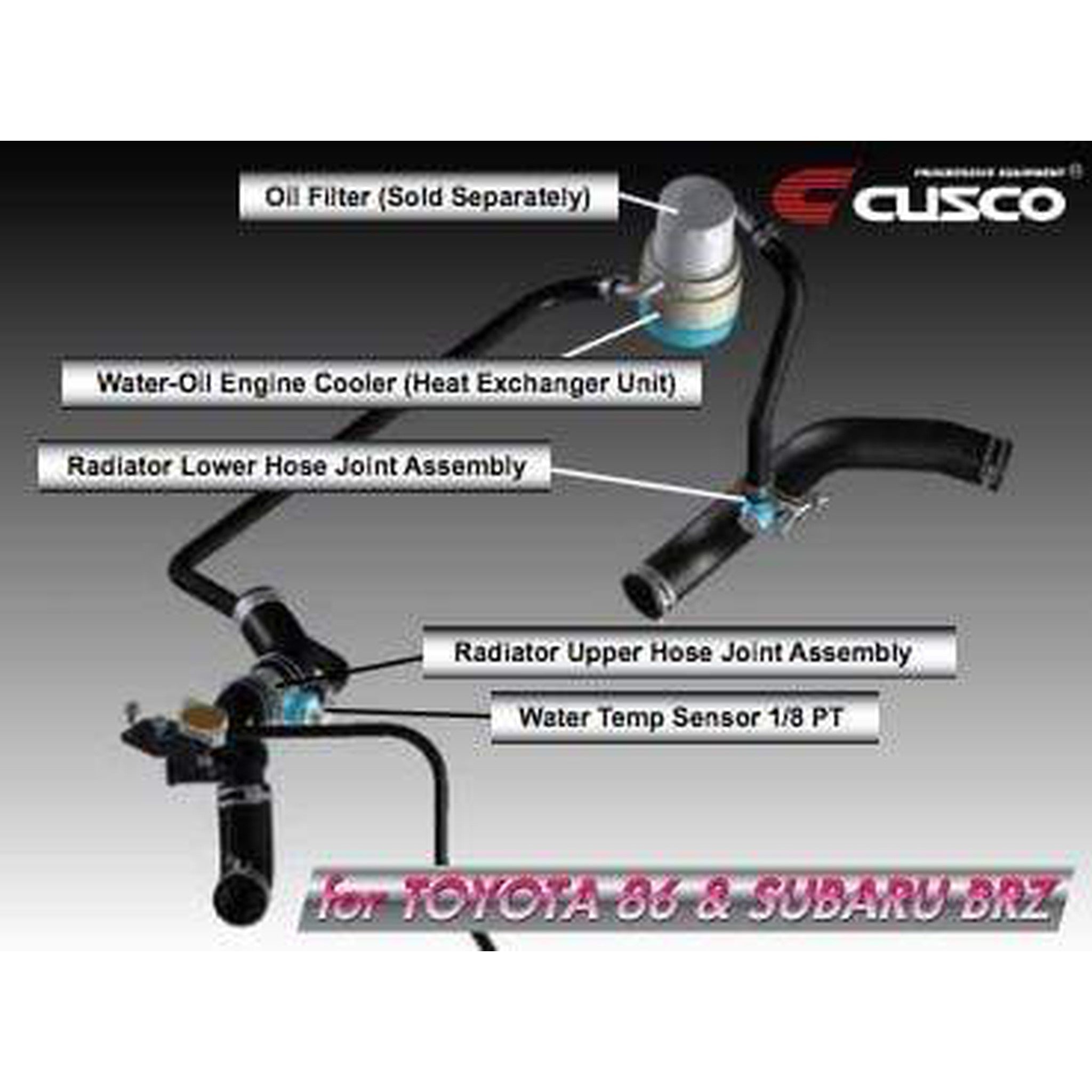 Cusco Water to Oil Engine Oil Cooler Scion FR-S 2013-2016 / Subaru BRZ 2013-2020