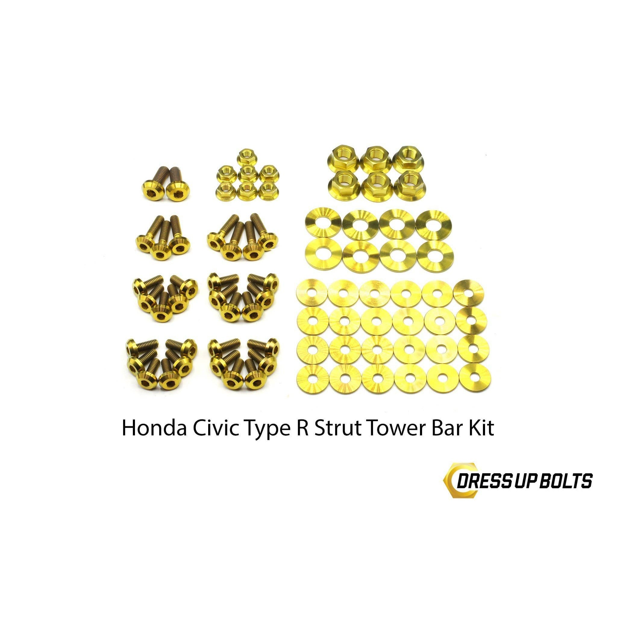 Dress Up Bolts Honda Civic Type R (2017-2019) Titanium Dress Up Bolt Full Engine Bay Kit