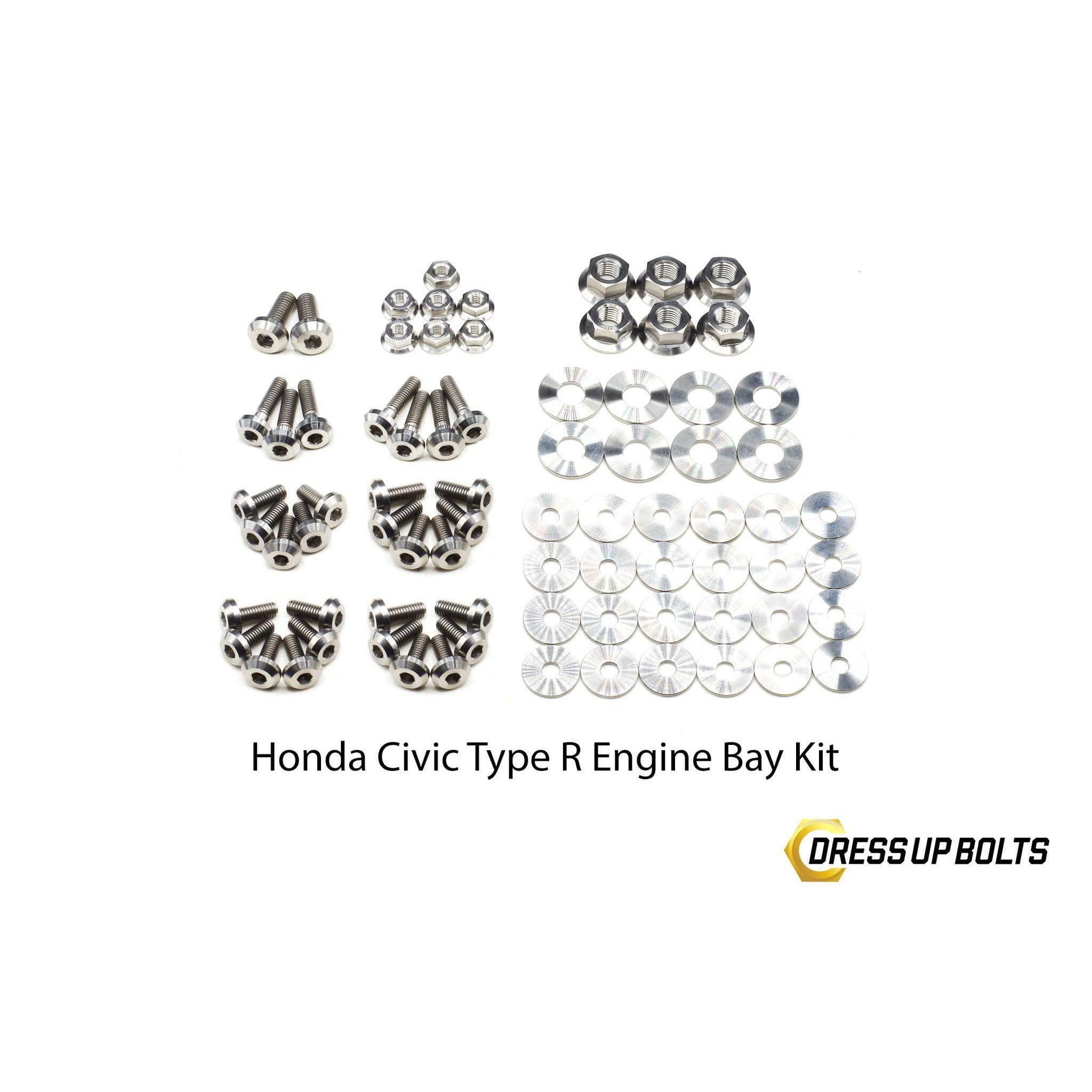 Dress Up Bolts Honda Civic Type R (2017-2019) Titanium Dress Up Bolt Full Engine Bay Kit