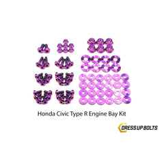 Dress Up Bolts Honda Civic Type R (2017-2019) Titanium Dress Up Bolt Full Engine Bay Kit