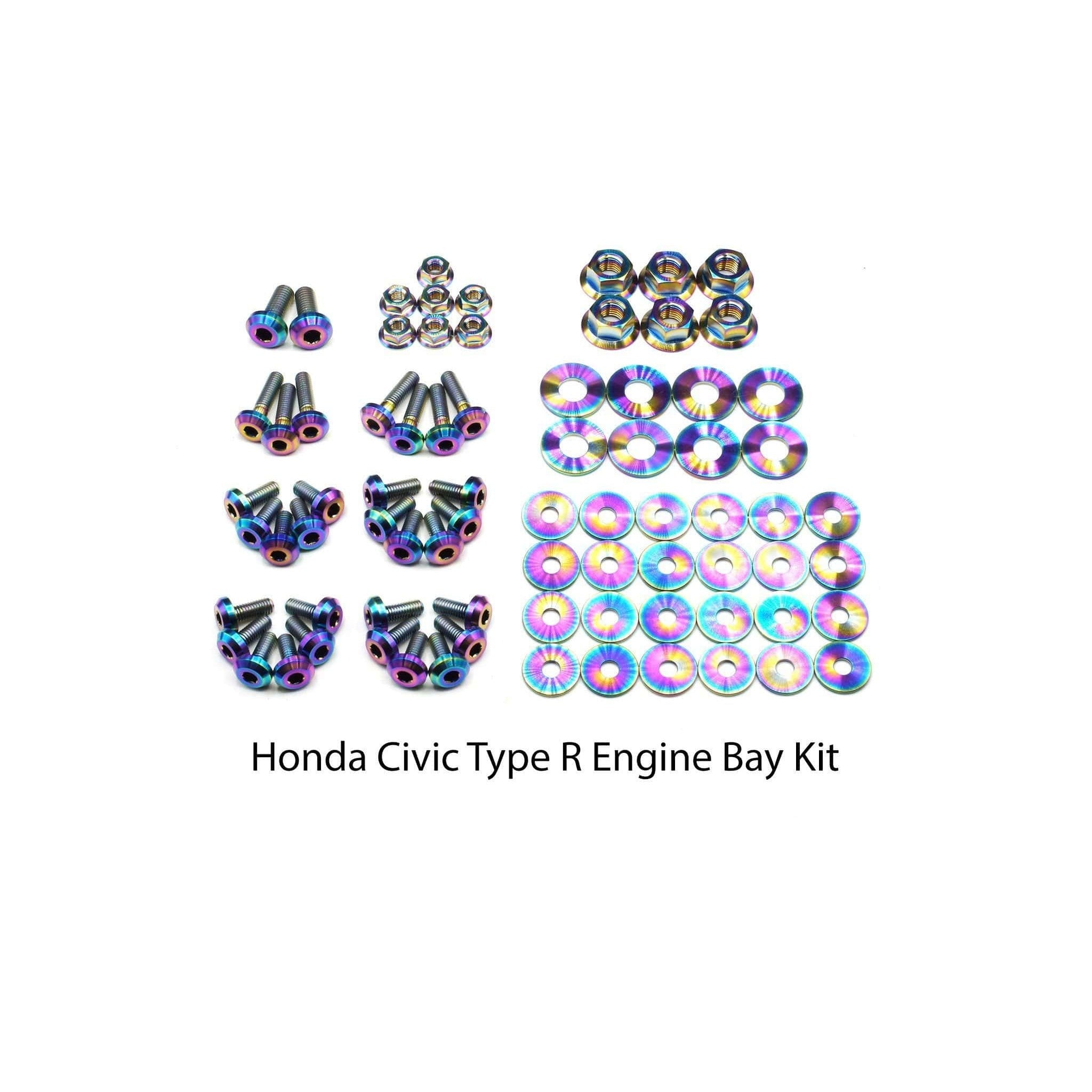 Dress Up Bolts Honda Civic Type R (2017-2019) Titanium Dress Up Bolt Full Engine Bay Kit