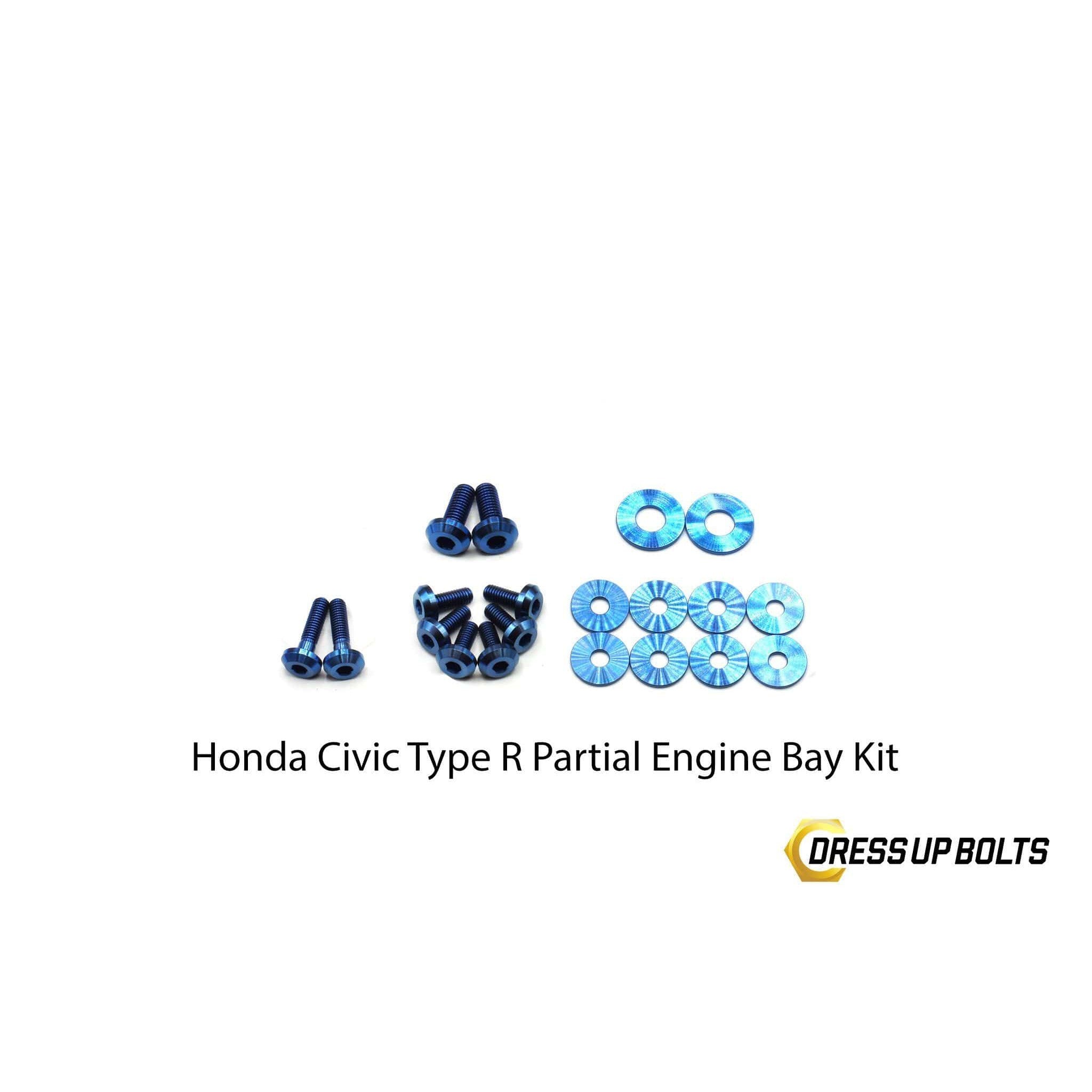 Dress Up Bolts Honda Civic Type R (2017-2019) Titanium Dress Up Bolt Partial Engine Bay Kit