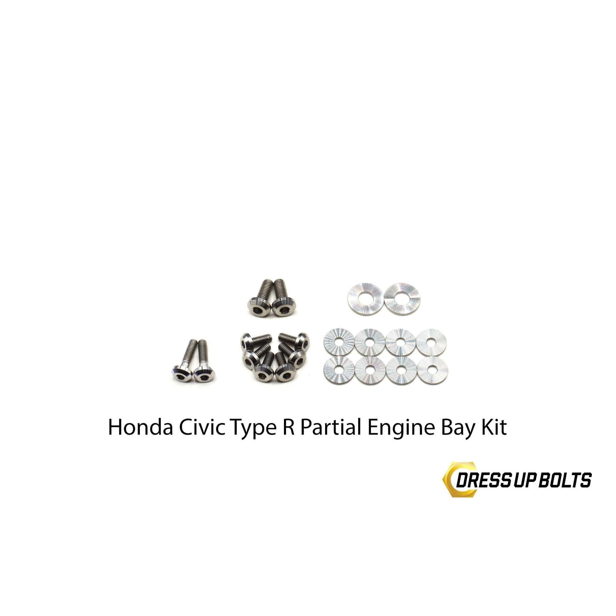 Dress Up Bolts Honda Civic Type R (2017-2019) Titanium Dress Up Bolt Partial Engine Bay Kit