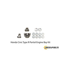 Dress Up Bolts Honda Civic Type R (2017-2019) Titanium Dress Up Bolt Partial Engine Bay Kit