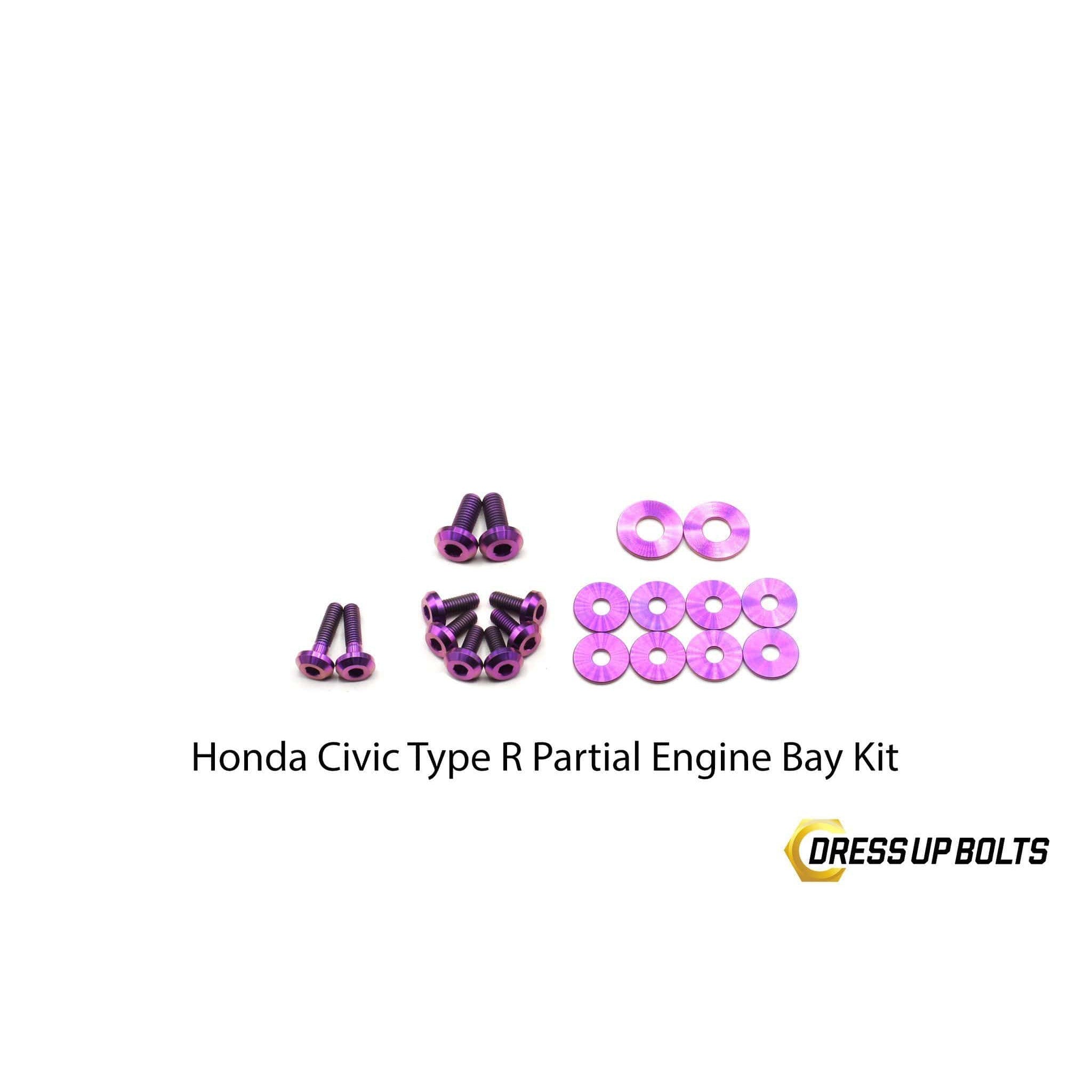 Dress Up Bolts Honda Civic Type R (2017-2019) Titanium Dress Up Bolt Partial Engine Bay Kit
