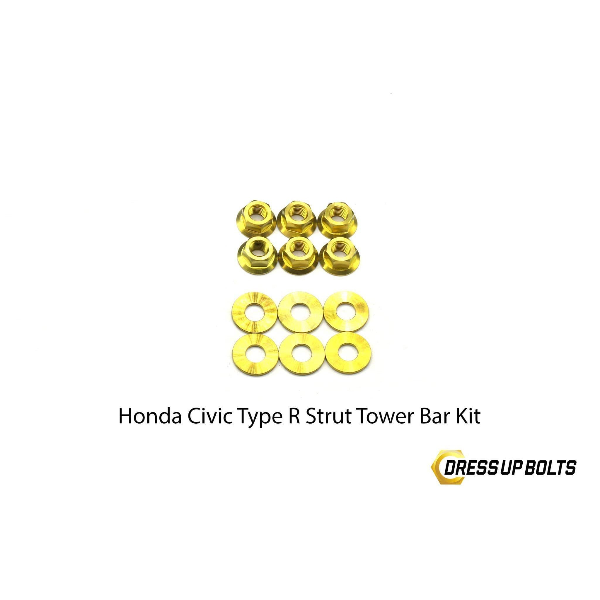 Dress Up Bolts Honda Civic Type R (2017-2019) Titanium Dress Up Bolt Strut Tower Bar Kit