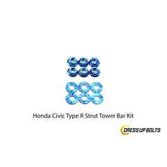 Dress Up Bolts Honda Civic Type R (2017-2019) Titanium Dress Up Bolt Strut Tower Bar Kit