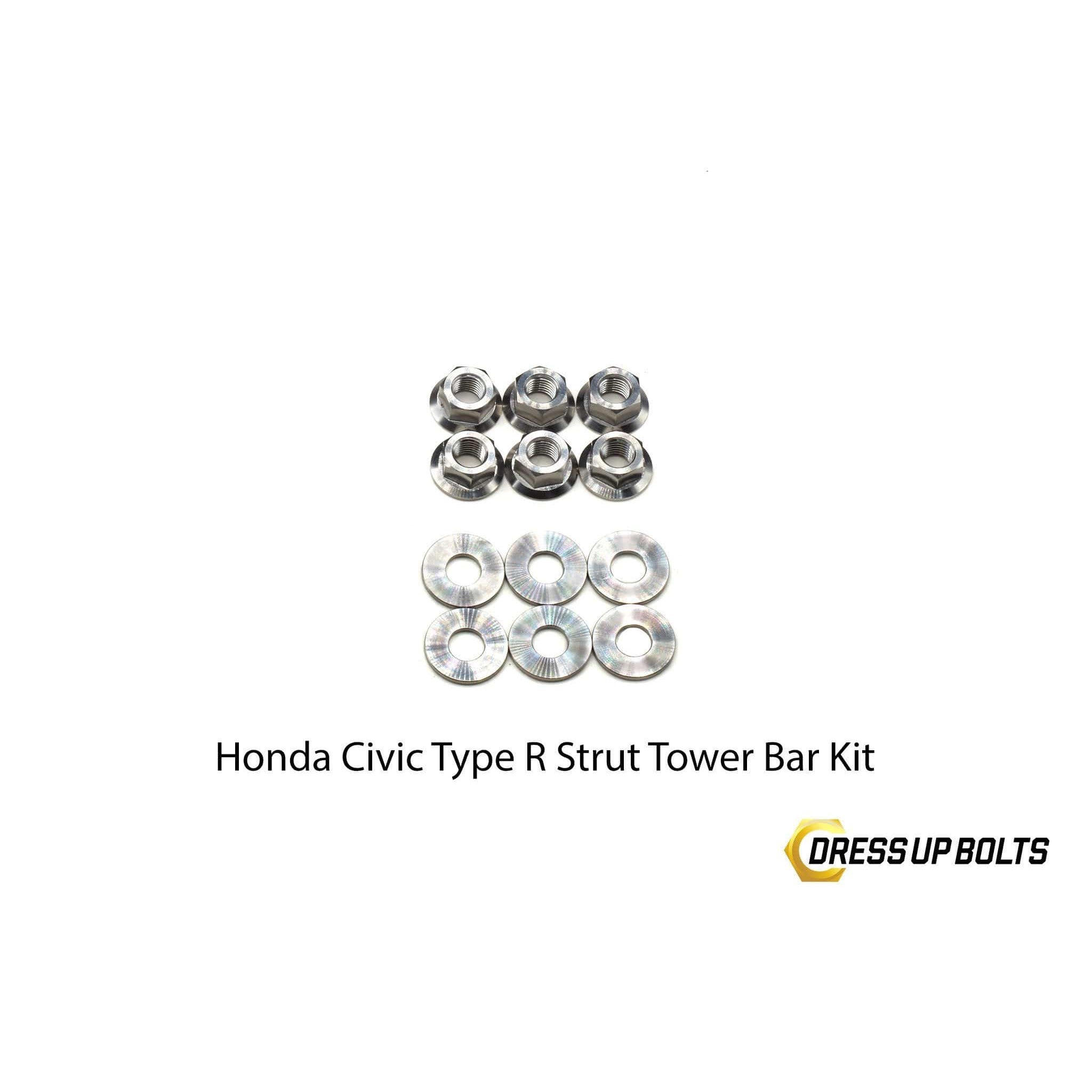 Dress Up Bolts Honda Civic Type R (2017-2019) Titanium Dress Up Bolt Strut Tower Bar Kit